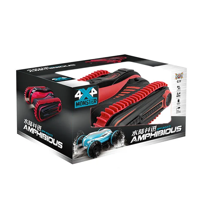 Red Retail Box RC автомобиль-амфибия 1803 1804 воды land 2,4 ГГц 6-канальный "," Танк "," машины 360 градусов вращения устойчив к механическому воздействию автомобильный пульт дистанционного управления Управление игрушки - Цвет: Red Retail Box