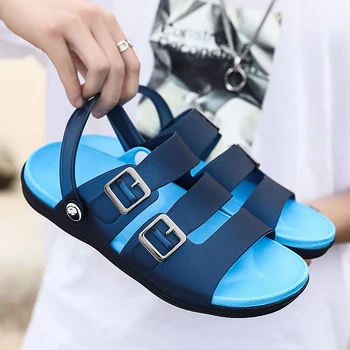 

Beach Sandals Comfortable Water Sandal Men Classic Sandals Summer Outdoor Beach Shoes Flat Slip on Seaside Sandals Water