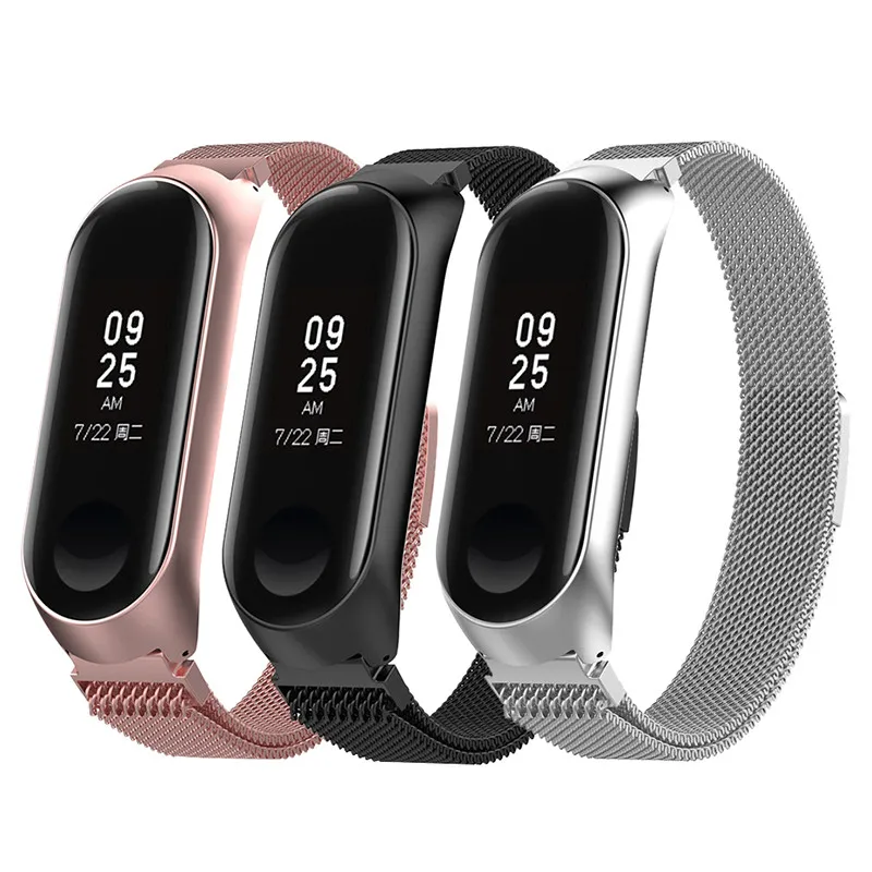 Новый стильный металлический ремешок из нержавеющей стали для Xiaomi Mi Band 3 4 2019 |