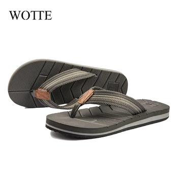 

Wotte Summer Slipper Men Flip Flops Quality Beach Sandals Drain Design Quick-Drying Flip Flops Men Anti-Slip Shoe Slippers
