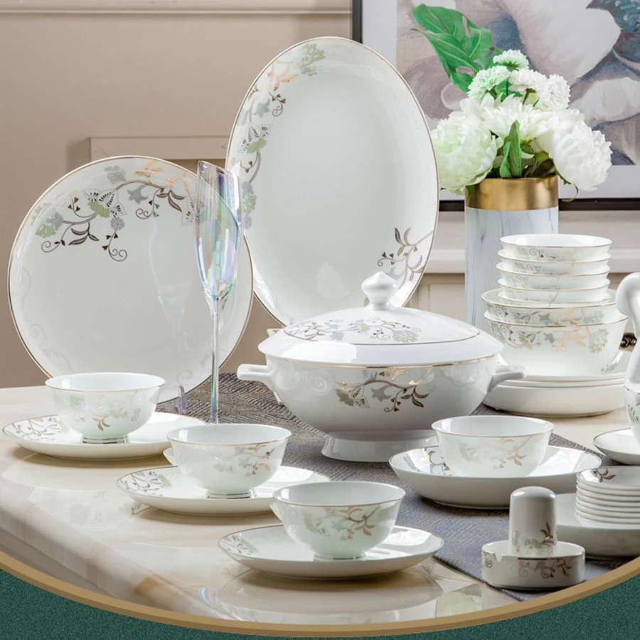 Jingdezhen Ceramic Dinnerware Set Dishes And Plates Sets Kitchen Tableware Ceramic Plates And Dishes Bowls 60pcs Combination Dishes Plates Aliexpress