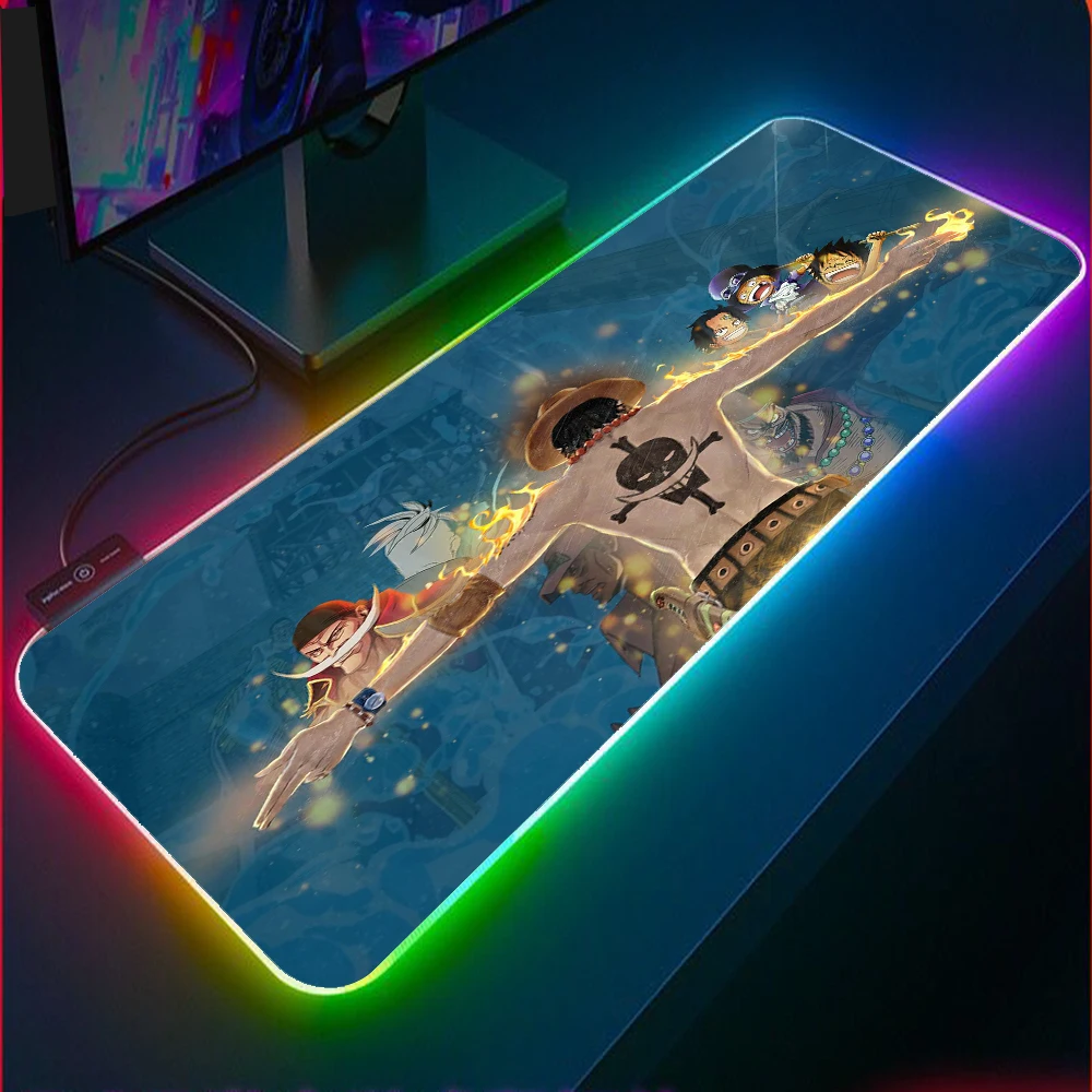 

Anime One Piece Naruto RGB Gaming Mouse Pad Gaming Accessories Laptop XXL Large Mouse Pad LED Color Light Mouse Pad Keyboard Pad