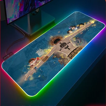 

Anime One Piece Naruto RGB Gaming Mouse Pad Gaming Accessories Laptop XXL Large Mouse Pad LED Color Light Mouse Pad Keyboard Pad