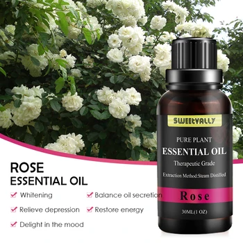 

30ML Plant Fruit Essential Oils for Humidifier for Diffuser Aromatherapy Oil Relieve Stress Rose Tea tree Skin Care Oil