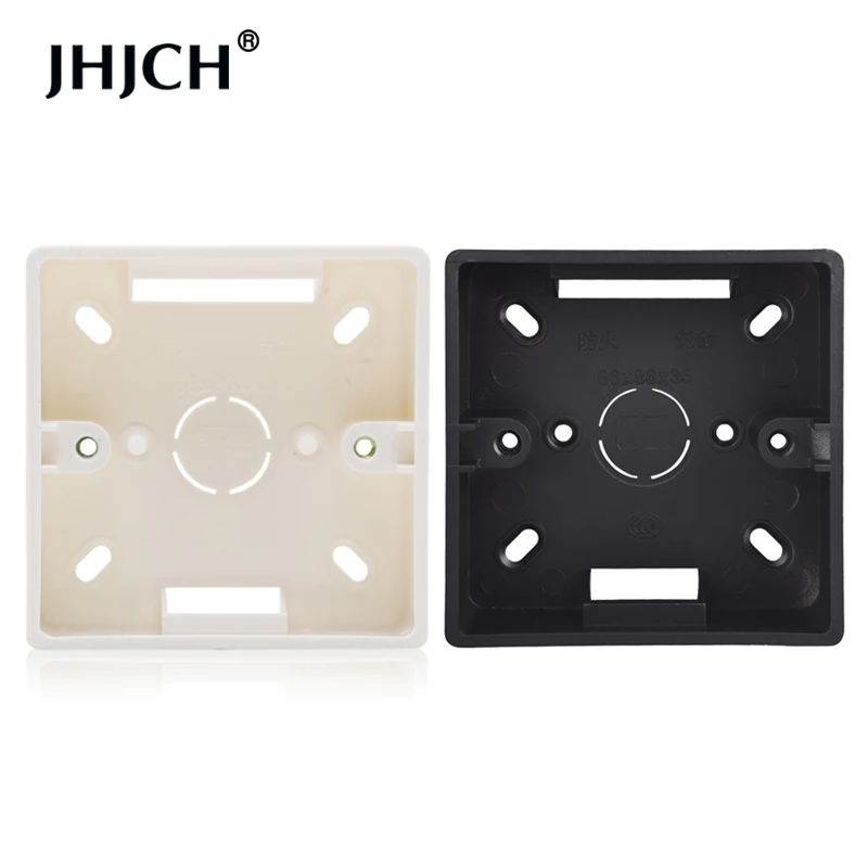 Scatola Di Giunzione Presa Interruttore A Parete Jhjch, Scatola Di Installazione Esterna, Bianco E Nero 86Mm * 86Mm * 35Mm