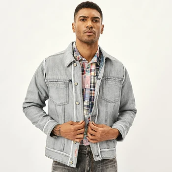 

Men's Retro Reverse Design Jacket Casual Washed Coat jacket Safari Style jacket bomber jacket men mens jackets and coats