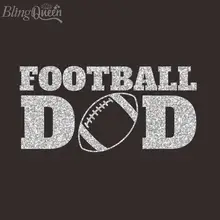 BlingQueen 12 шт./лот пользовательские блестящие виниловые приклеенные железные частички для одежды футбол папа дизайн