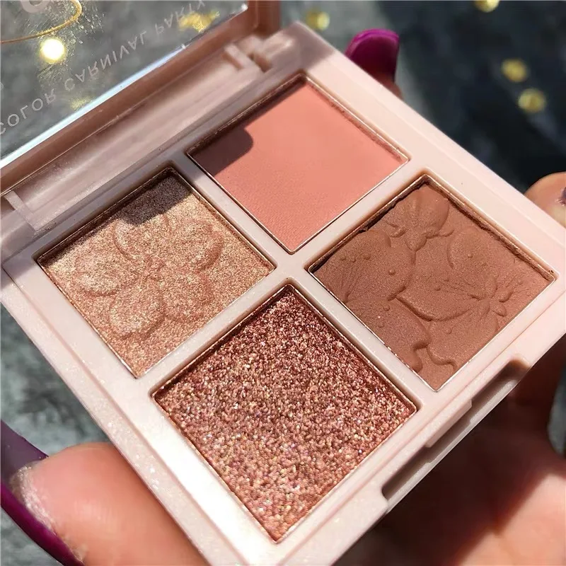 Novo Brand 4 Colors Eyeshadow Palette Matte Shimmer Glitter Nude Eyes Makeup Pigment Brighten Charming Eye Shadow Cosmetics Kit Novo Brand 4 Colors Eyeshadow Palette Matte Shimmer Glitter Nude Eyes Makeup Pigment Brighten Charming Eye Shadow Cosmetics Kit