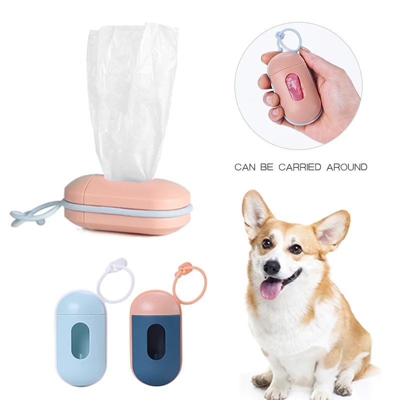 Portable Dog Poop Bag Dispenser Practical Waste Garbage Bags For Pet Training Outdoor Trash Cleaning Pets Dispensers Holder 