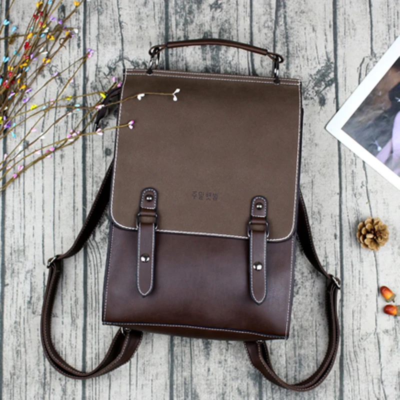 Vintage Pu Leather Women Backpack High Quality Backpacks School Bag College Student Girl Shoulder Bags Mochila Feminina |