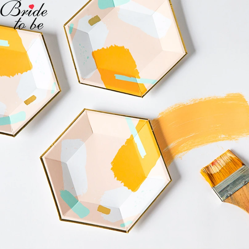 

Bride to be Disposable Tableware Rose Gold Marble Plate Gilding Paper Plate CupTable Decoration Wedding/Birthday/Party Supplies