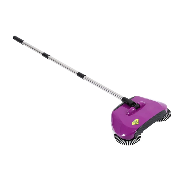 

Stainless Steel Sweeping Machine Push Type Hand Push Broom Dustpan Handle Household Cleaning Package Hand Push Sweeper Mop Purpl
