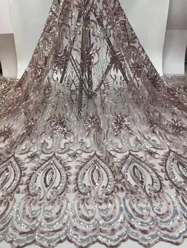 

african tulle lace fabric 2019 high quality lace french mesh fabric beaded nigerian net lace fabrics for wedding dress