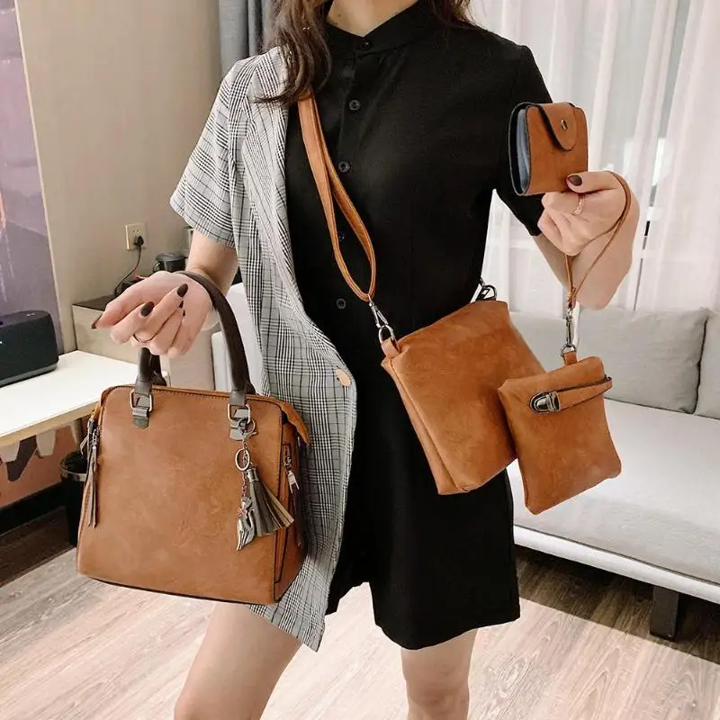 

Hot Sale Handbags Casual Leather Retro Women PU Leather Tote Fashion Shoulder Handbag Pure Color ClutchLeisure Daily Shopping