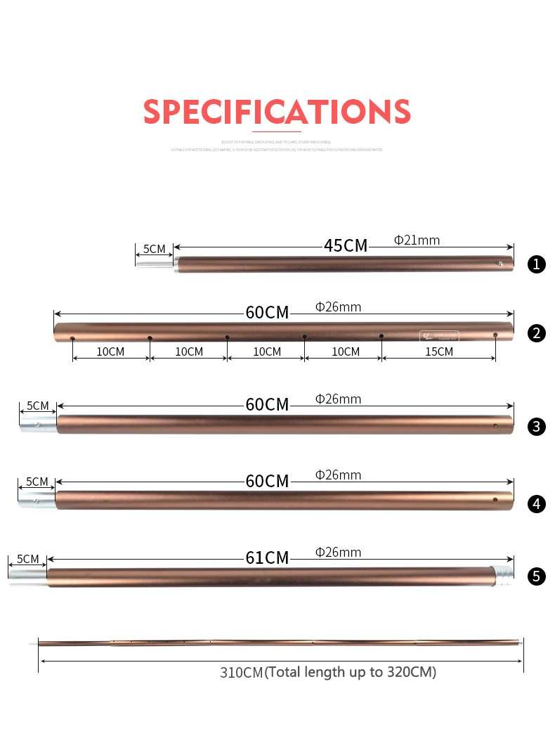 Регулируемые брезентовые столбы, телескопические алюминиевые брезентовые и палаточные столбы, складные легкие столбы для кемпинга, альпинизма, гамака