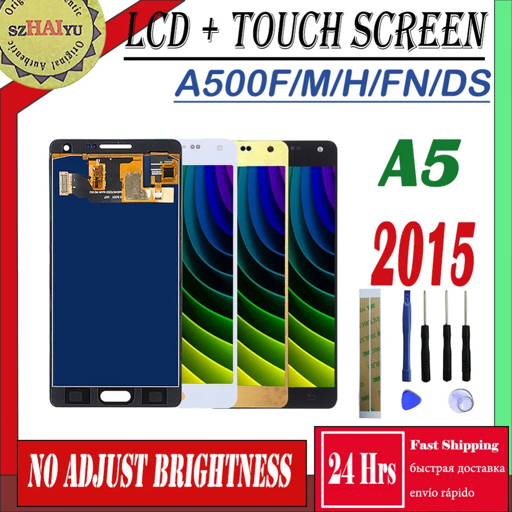 SZHAIYU SM A500FN/F/M/H/DS для Samsung Galaxy A5 2015 A500 сенсорный экран + ЖК дисплей A500H A500FN A500F A500M/DS