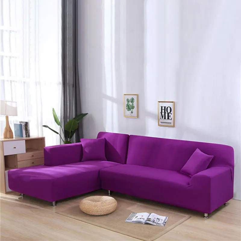 dark purple Эластичные чехлы для диванов, Современные чехлы для диванов на два и три сиденья, чехлы для диванов с принтом для гостиной SA45092 - Цвет: dark purple