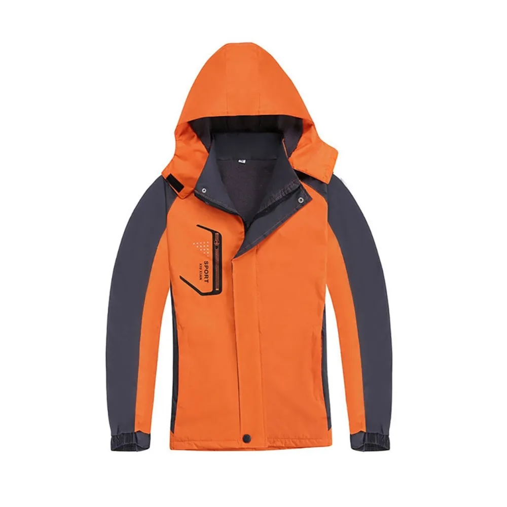 Ветровки походная куртка с капюшоном Толстая Съемная водонепроницаемая ветрозащитная пушистая куртка для альпинизма верхняя одежда осенне-зимняя спортивная одежда
