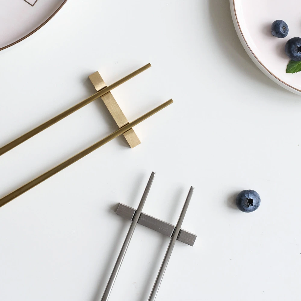 Metal Stainless Steel Chopstick Holder Rose Gold Silver Chopstick Rack