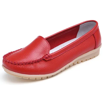 

Women Flats Shoes Ballet Woman Shoes 2018 Summer Women Slipony Slip On Moccasins Lightweight Flats Genuine Leather