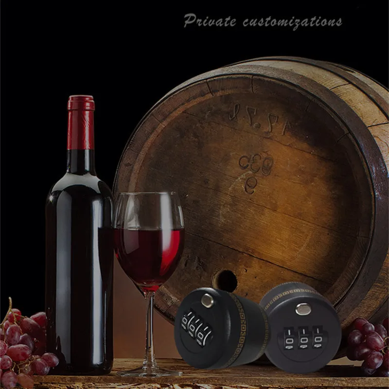 digit combination lock combination lock plastic bottle password lock wine stopper vacuum plug device preservation for furniture hardware