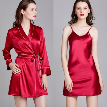 

Sexy Women Rayon Kimono Bathrobe burgundy Bride Bridesmaid Wedding Robe Set Sleepwear Casual Home Clothes Nightwear