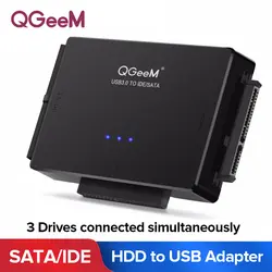 QGeeM SATA к USB IDE адаптер USB 3,0 Sata 2,5 3,5 Жесткий диск HDD SSD USB конвертер IDE SATA к USB SATA Кабель-адаптер
