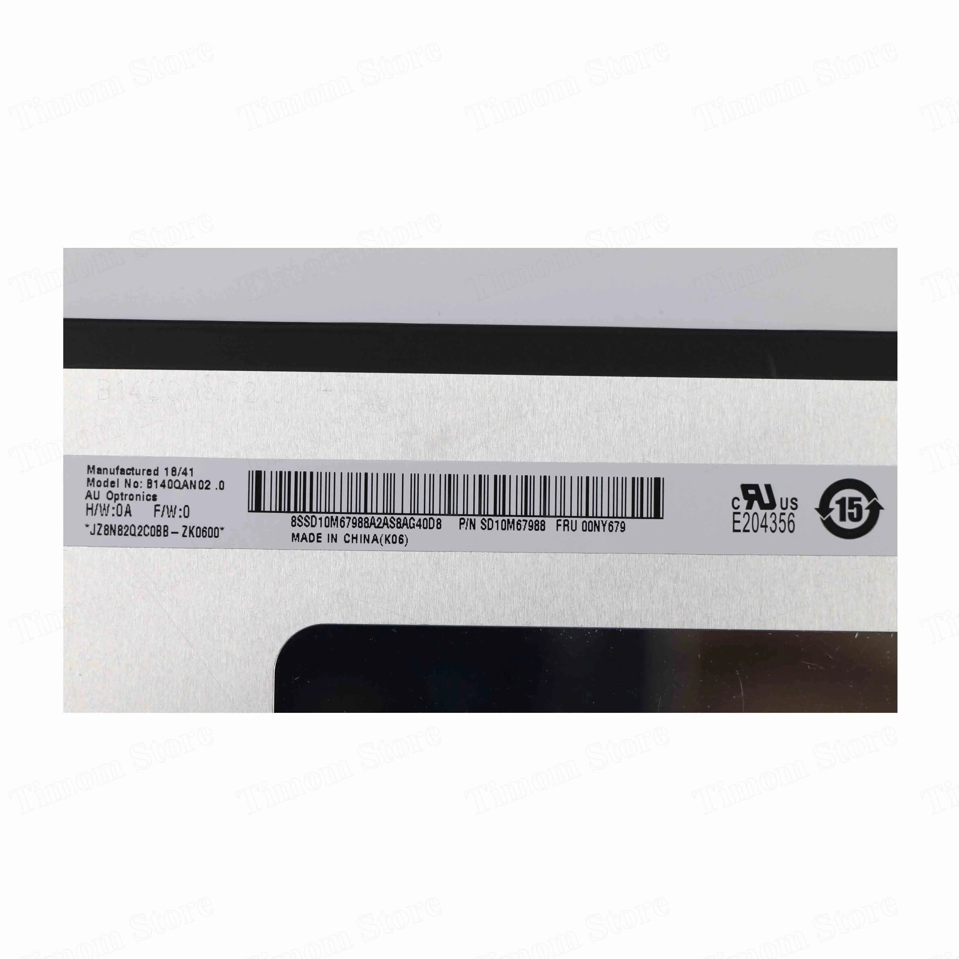 LPM140M420 01YU646 00NY680 для X1 Carbon 6th Gen 20KH 20кг QHD 40pin T490 20N2 20N3 20RY 20RX P43s 20RH 20RJ B140QAN02.0 00NY679|ЖК-экран
