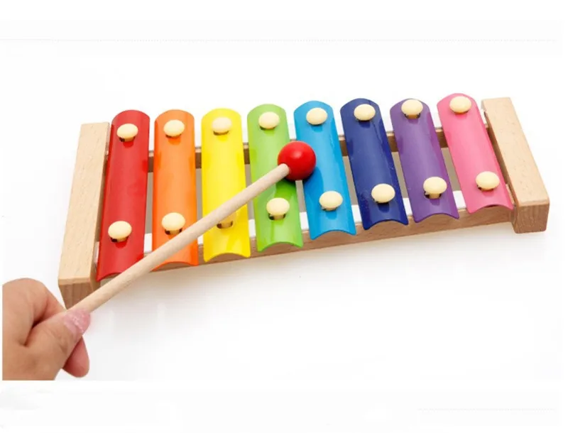 Горячие Новые красочные детские музыкальные инструменты милый ребенок ксилофон развивающие деревянные игрушки