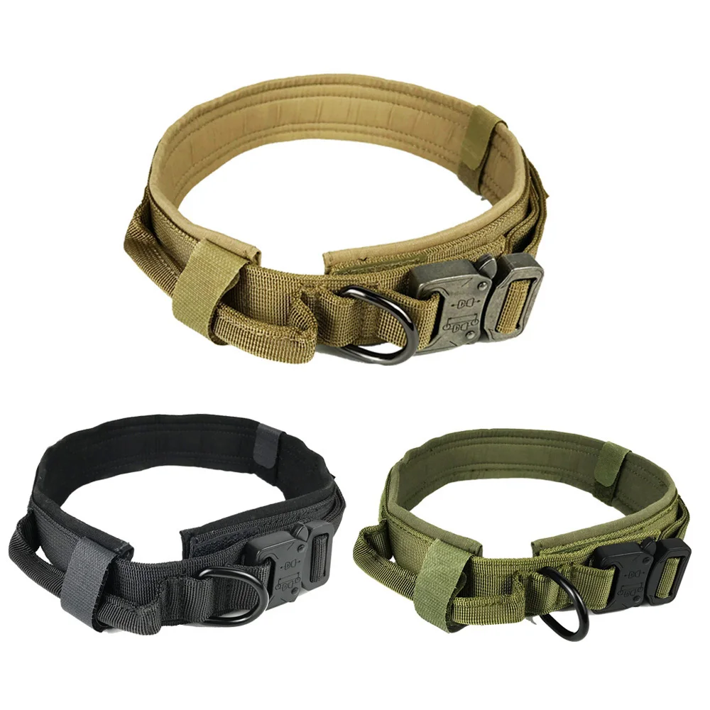 

Tactical Dog Collar Nylon Adjustable Military Service Dog Collars Training Pet Cat Puppy Dog Collar For Small Large Dogs