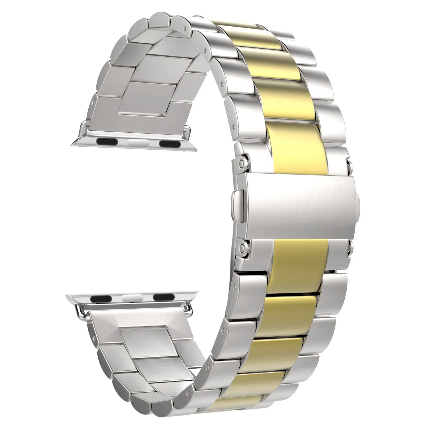 goldli AOOW ремешок из нержавеющей стали для Apple Watch, 42 мм, 38 мм, 4, 3, 2, 1, металлический ремешок для часов, три звенья, браслет для iWatch 4, 5, 40, 44 мм - Цвет ремешка: goldli