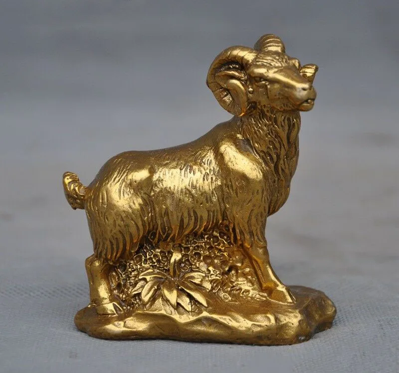 China Chinese brass Feng Shui auspicious Sheep goat ram Zodiac animal statue | Дом и сад