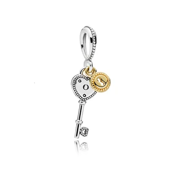 

100% 925 sterling silver 1:1 796593 key to my heart hanging the original female charm charm charm charm freight jewelry free