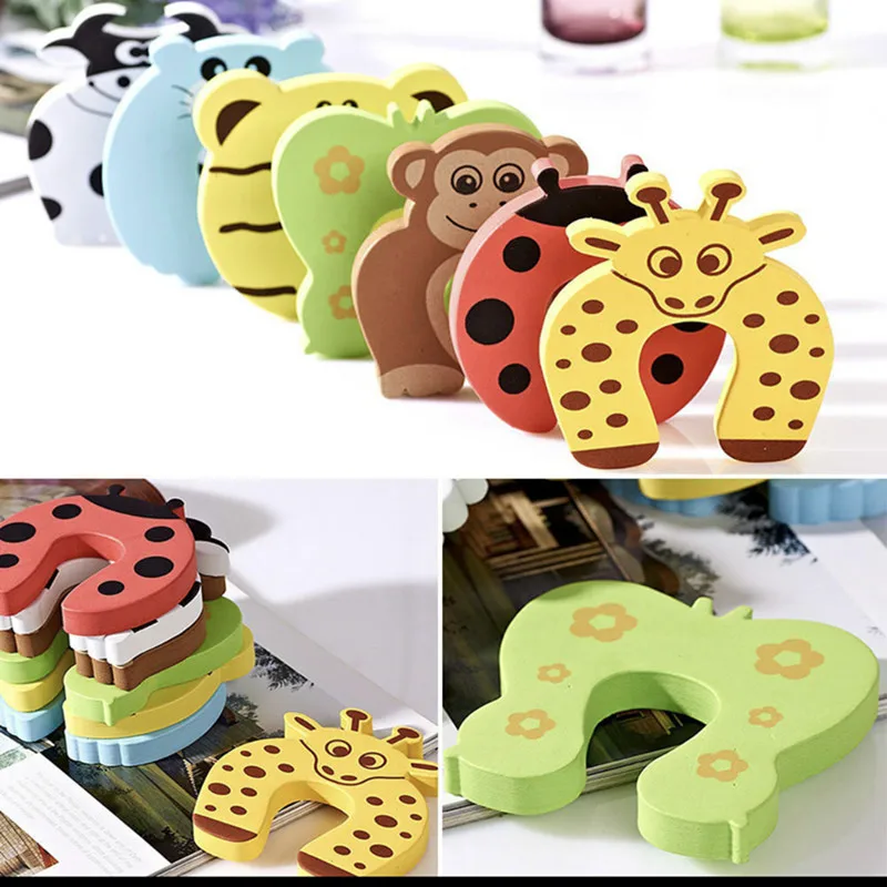 

10pcs/Lot Cartoon Door Jammers Stop Stopper Holder Lock Child Kids Baby Animal Safety Guard Finger