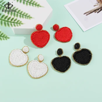 

Fashion Beaded Earrings for Women Handmade Heart Styles Wedding Jewelry Fringed Drop Earrings Party Gift Bijoux Wholesale
