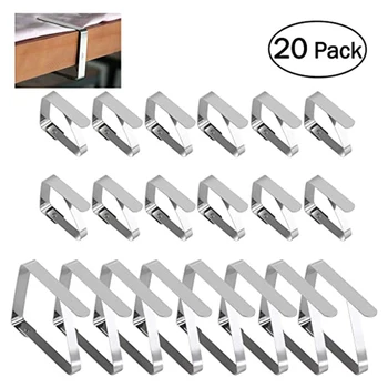 

20 Pcs Stainless Steel Tablecloth Clip Tablecloth Clip Adjustable Anti-Skid Fixed Clip Table Cloth Tablecloth Holder