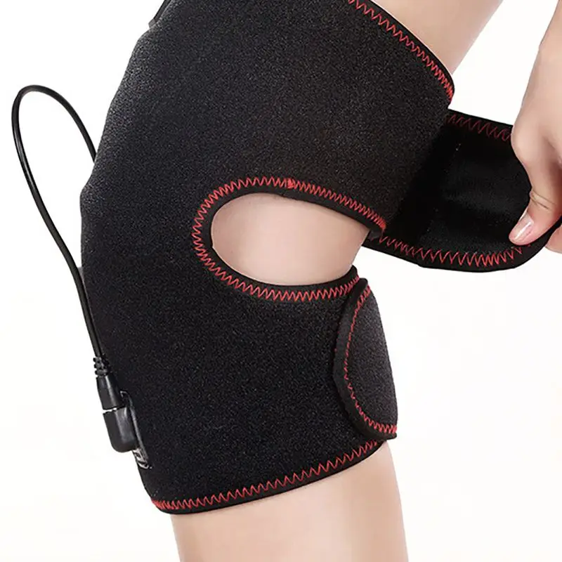 USB Подогрев Больное колено бандаж термотерапия грелка наколенник протектор для облегчающая артрит восстановление с 3 режимами нагрева черный