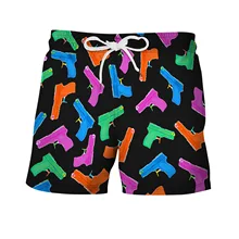 Aliexpress - Men’s Casual Board Shorts Summer Cartoons Gun 3D Digital Printing Vacation Beach Drawstring Shorts Surfing Swim Trunks