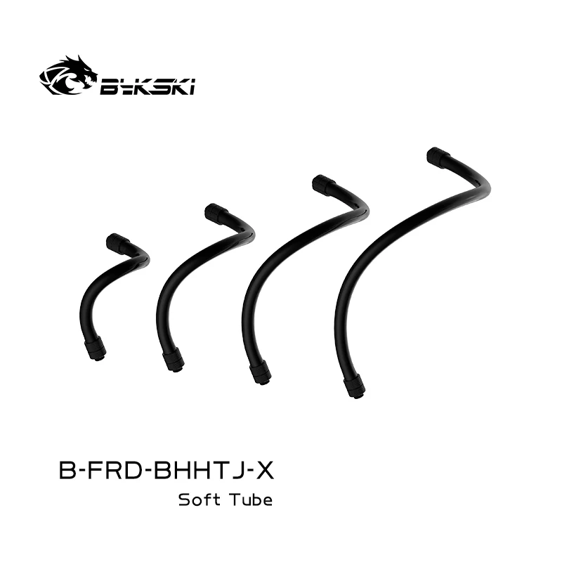 Bykski B-FRD-BHHTJ-X PC Water Cooling G1/4\' Fitting Soft Tubes kit black tube 20 30 40 50cm 360 Degree Rotating Computer