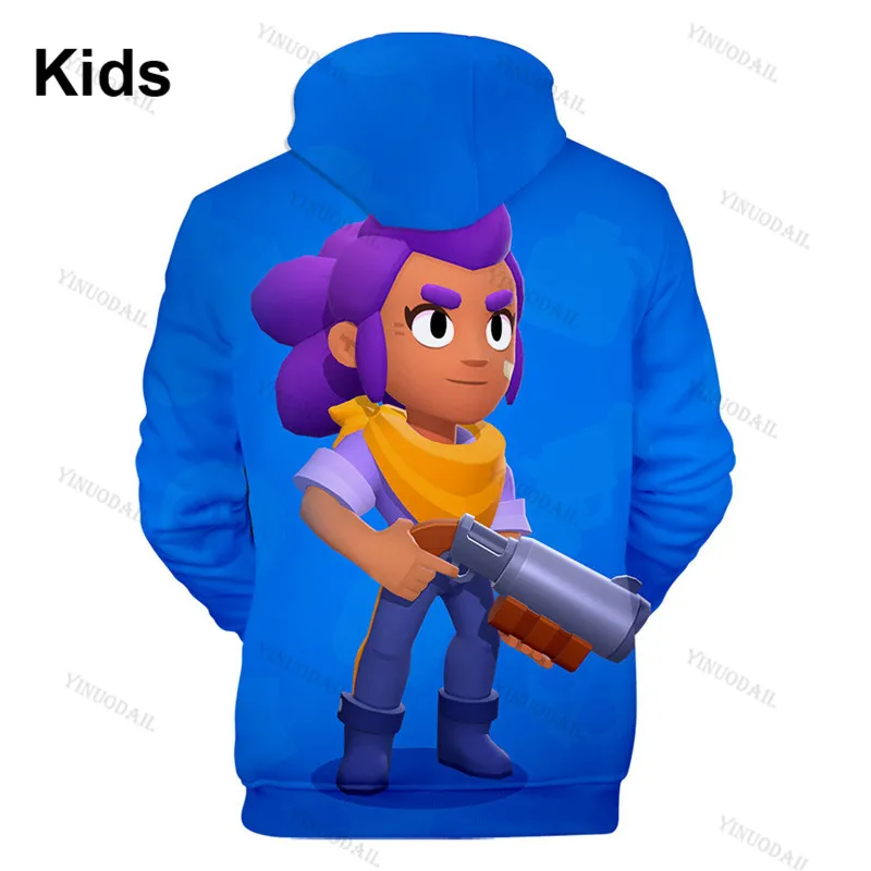 

8 To 19 Years Kids Sweatshirt Browling Cartoon Tops Teen Clothes POCO Shelly Shooter Game Leon 3D Printed Hoodie Boys Girls