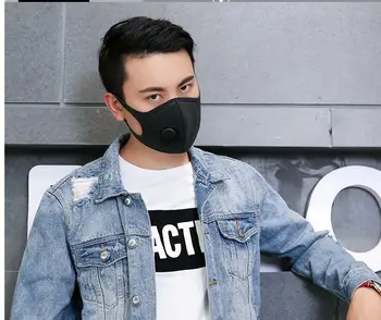 

Activated carbon mask with air valve Windproof warm dust-proof Anti-fog Mountain bike air valve riding mask 1 Piece