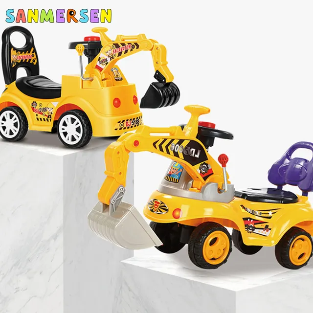 Baby Large Excavator Ride On Toy Balance Walker Simulation Electric Excavator With Music Toys Gift for 2-6 Years Old Kids Toy 3