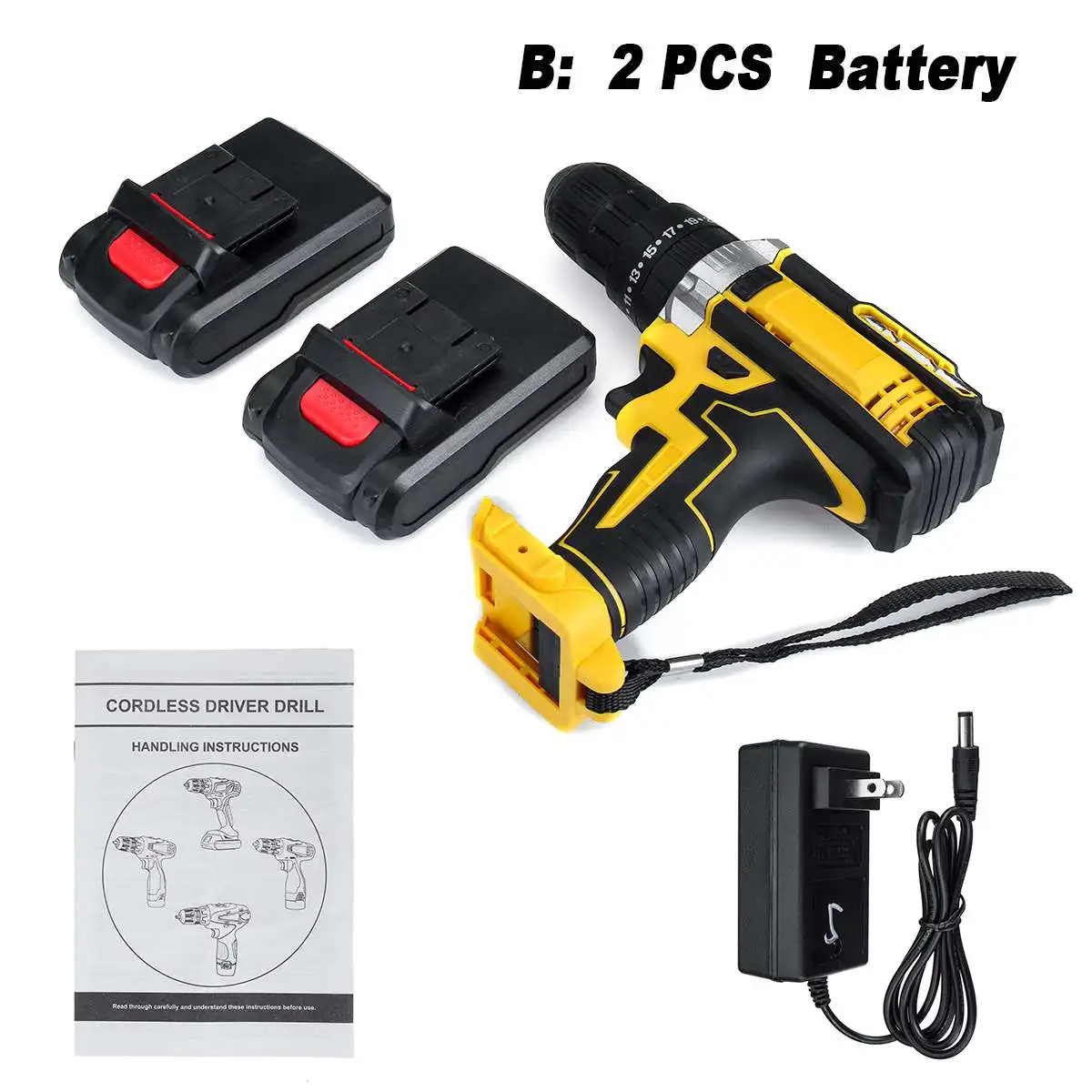 2 Battery Многофункциональный 2-Скорость Электрическая Дрель аккумуляторная отвертка 48V Макс литий Батарея мини-дрель шуруповерт Мощность инструменты - Цвет: 2 Battery