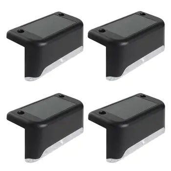 

4Pcs LED Solar Deck Lights Outdoor Pathway Stairs Fence Lamps (Warm White)