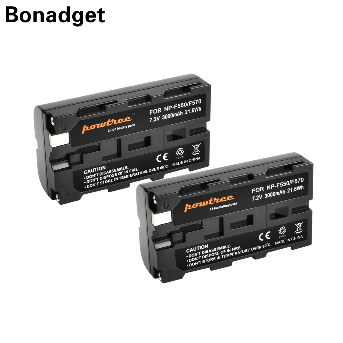 

Bonadget NP-F550 NP F550 NPF550 Battery for Sony NP-F330 NP-F530 NP-F570 NP-F730 NP-F750 Hi-8 GV-D200 D800 Camera Battery