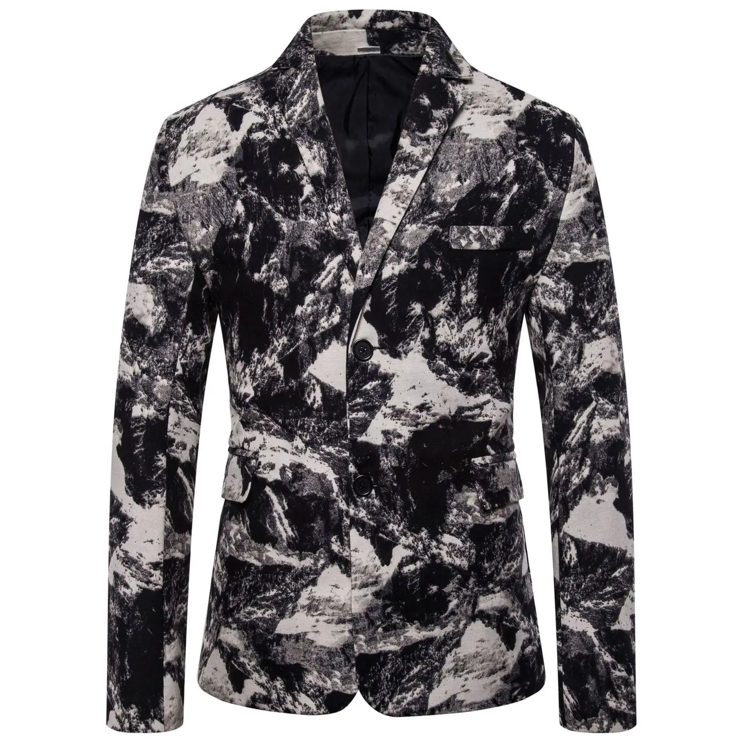 

Autumn Shivering Man's Suit Male 2019 Flower Colour Single Western Loose Coat Self-cultivation Printing Small Suit Will Code