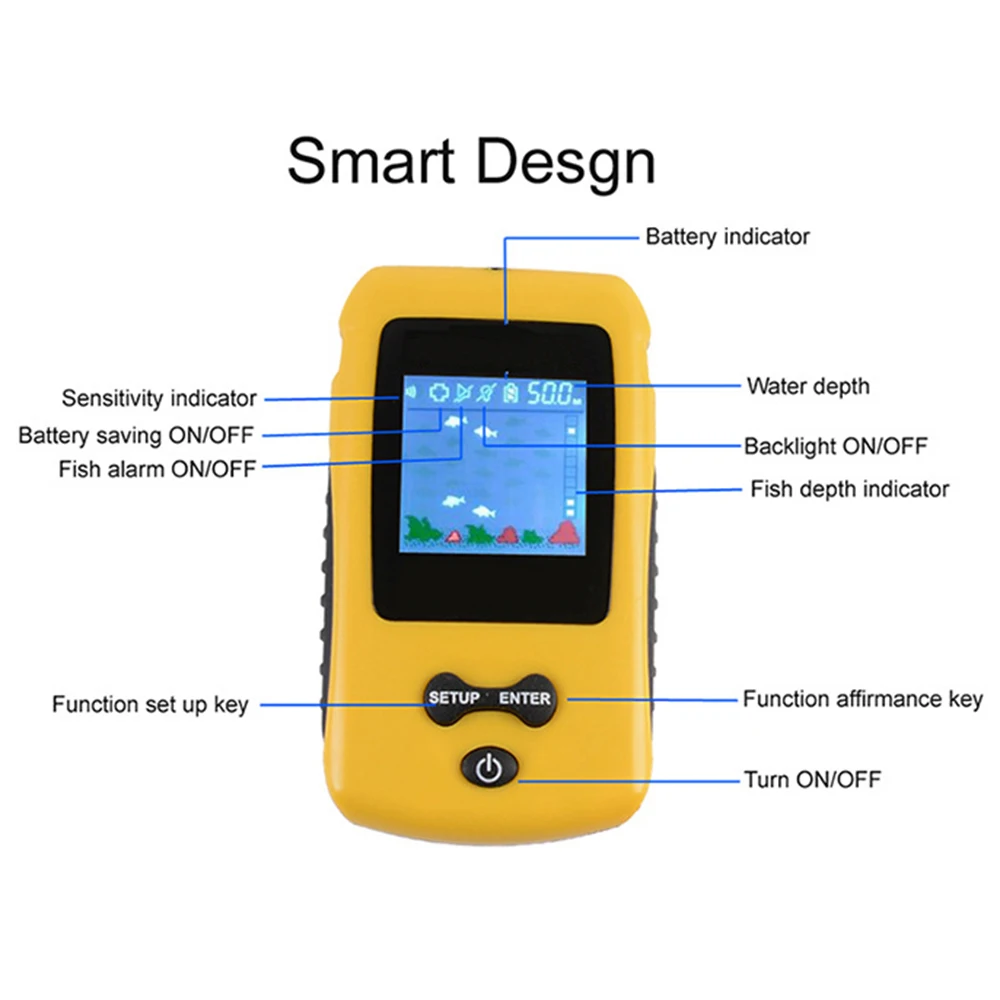 Портативный Рыболокаторы глубина воды и Температура Рыболокаторы с проводной Сенсор датчик Рыболокаторы s