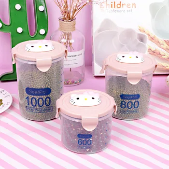 

New Kitchen Transparent Food Fresh Seal Up Storage Lovely Bring Cover Plastic Pot Snacks Box Mini Bottle Jar Container