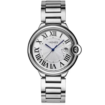 

2020 New Blue Women's Watch Hot Roman numeral Classic Quartz Stainless Steel Silver Waterproof Wristwatch Gifts