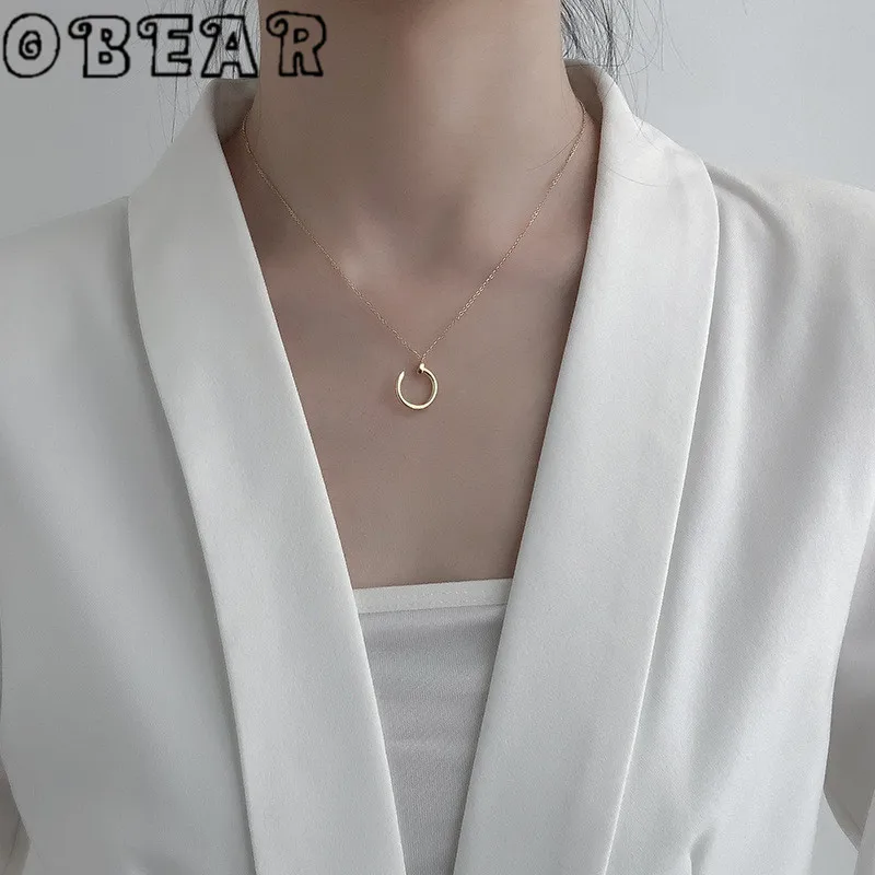OBEAR 2020 Новое серебряное геометрическое ожерелье с подвеской модное дикое для